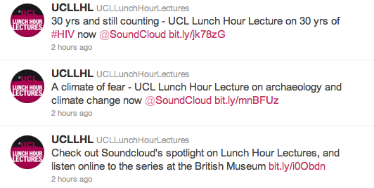 Universidad College London en SoundCloud y Twitter