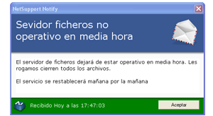 Alerta a trav&eacute;s de la red