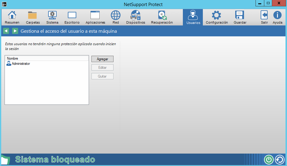 Define los usuarios que no requieren protección
