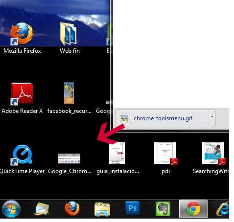 Arrastrar y Soltar Archivo de Chrome