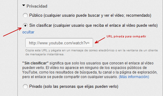 Video Sin clasificar en YouTube