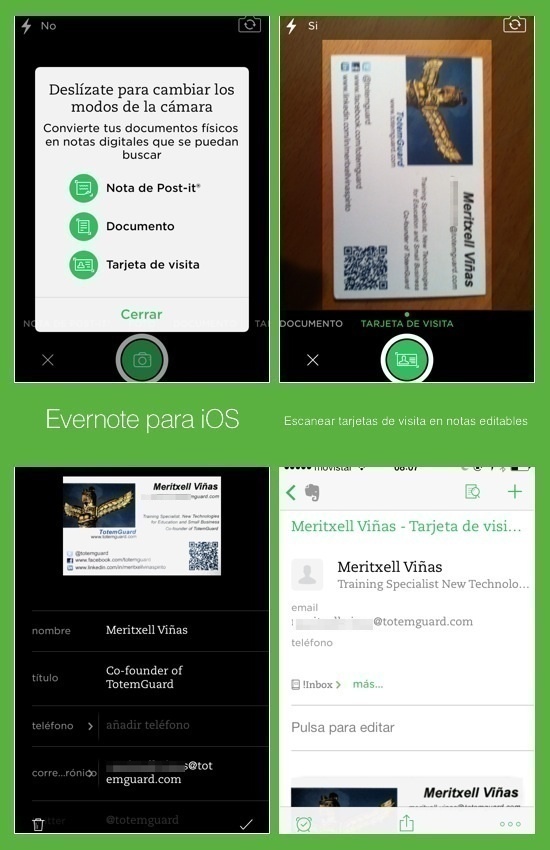 tarjeta de vista evernote
