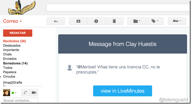 mensaje email liveminutes