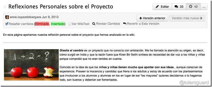 wikispaces revertir versiones anteriores