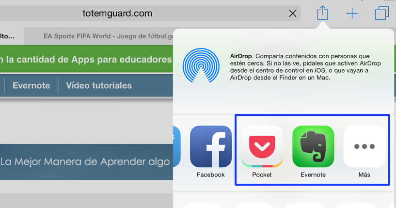 capturar contenido web a otra app ipad instalar extensiones