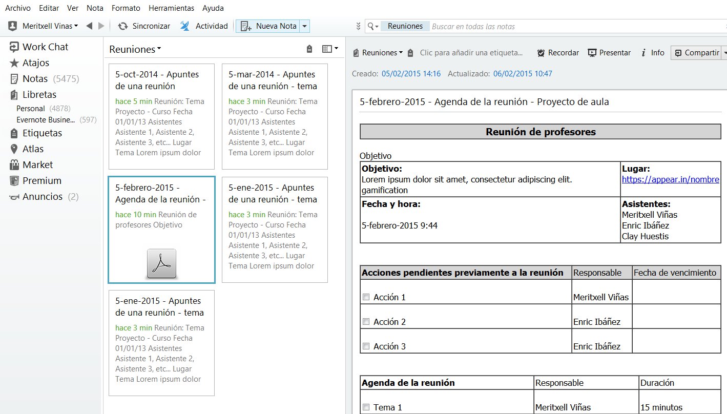Libreta reuniones evernote