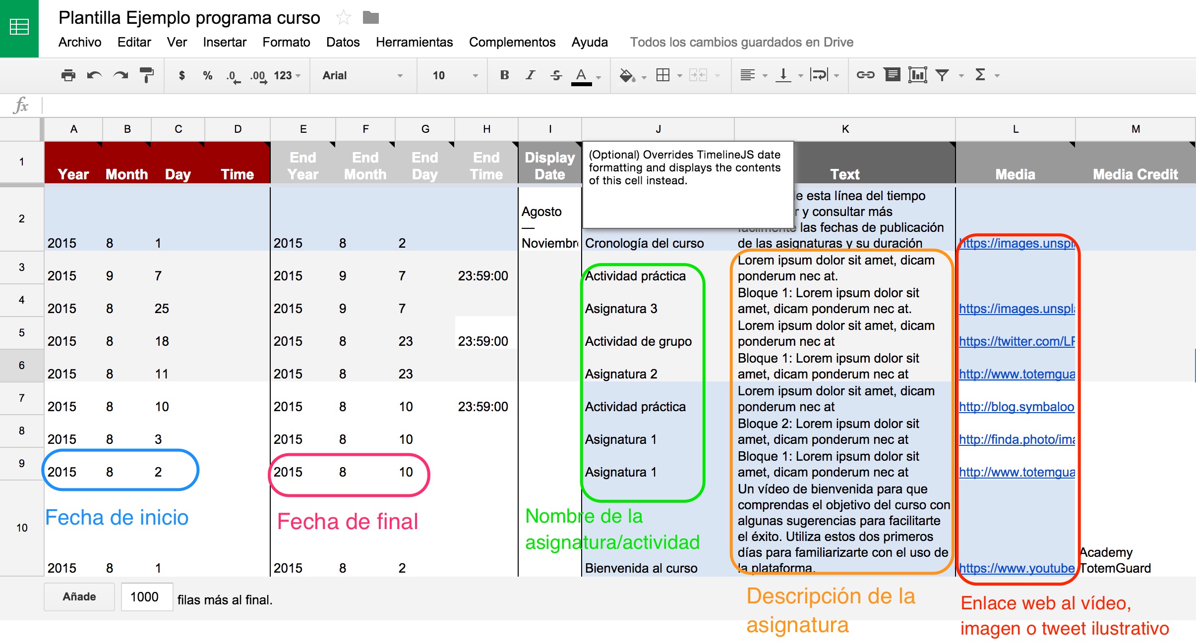 Plantilla_Ejemplo_programa_curso_-_Hojas_de_cálculo_de_Google timeline