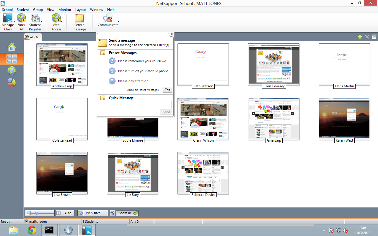 Chromebook mensaje